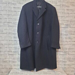 EUC Men's JoS. A Banks Wool TopCoat Size 46R Charcoal Black